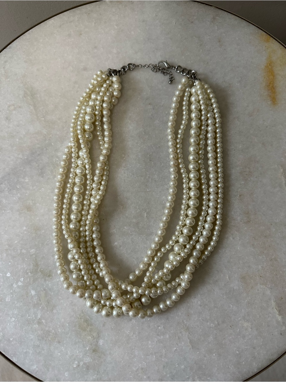 Multi-Strand Faux Pearl Necklace Old Money Quiet Luxury Classy Jewelry 24”